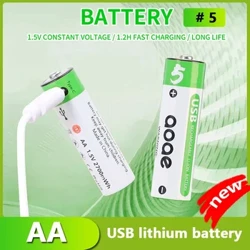 AOAE Pengisian Cepat USB 1.5V AA 2700mAh Baterai Li-ion Isi Ulang untuk Mouse Remote Control Kipas Kecil Mainan Listrik Baterai + Kabel