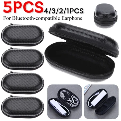 1-5 szt. Twarde etui podróżne z pianki EVA do zestawu słuchawkowego kompatybilnego z Bluetooth Torba do przechowywania słuchawek Pokrowiec na odtwarzacz Mp3/4 do przechowywania obiektywu aparatu