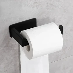 Edelstol Toiletterollhalter Selbstklebend am Buedzëmmer Tissue Pabeierhalter Schwaarz Finish Einfach Installatioun ouni Schrauwen
