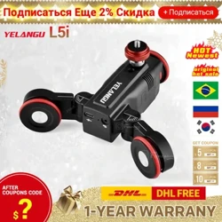 YELANGU L5i/L4X Camera Fideo Auto Dolly Systemau Rheilffyrdd Llithrydd Modur Cefnogi Gweithredu APP Saethu Trothiad Amser ar gyfer Camera DSLR