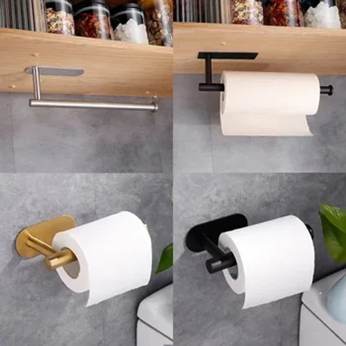 Keo Vệ Sinh Hộp Đựng Giấy Cuộn Nhà Tổ Chức Gắn Tường Chứa Đồ Nhà Bếp Phòng Tắm Không Khoan Khăn Giấy Hộp Đựng Khăn Đồng Hồ