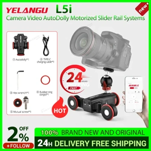 Kākoʻo ʻo YELANGU L5i Camera Video AutoDolly Motorized Slider Rail Systems Kākoʻo Time-lapse Shooting APP Operation no DSLR Camera Phone