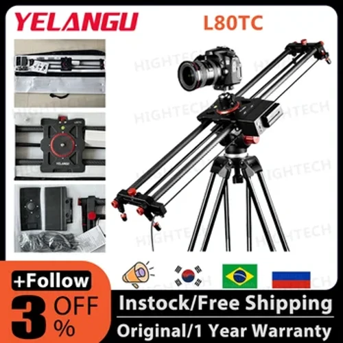YELANGU L80TC Professional Camera Slider Motozied Video Carbon Fiber Track Rail with Motor Time Lapse Wireless Control Remote