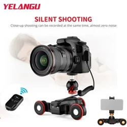 YELANGU L4X Camera Modurol Slider Camera Slider Dolly Car Rail Systems ar gyfer Camera DSLR Sony iPhone 13 Pro gyda Rheolaeth Anghysbell
