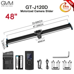 GVM 48" 120 cm Professionell Video Aluminiumlegering Motoriserad kameraskjuterspår Dolly Videostabilisatorskena GT-J120D