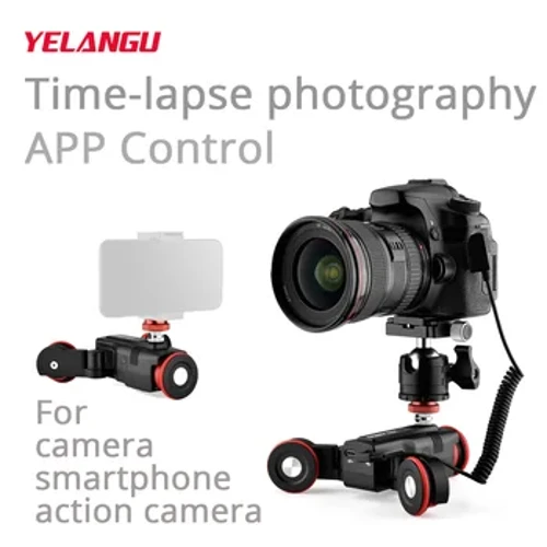YELANGU Mini Elektrikli Motorlu Parça Dolly Kaydırıcı Raylı Kamera Akıllı Telefon Go pro için Hızlandırılmış Çekim APP Operasyonu