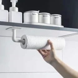 1 stks multifunctionele L-vorm Punchless Toiletpapierhouders Wandmontage Haak Badkamer Hanger Accessoires Rolhouder Sterke Belasting