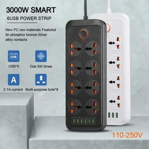Casa inteligente universal tomada de energia com cabo extensão ac porta usb ue eua reino unido plug rede filtro proteção contra sobrecarga soquete