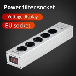 Tembin m60eu potente filtro enchufe filtro de reducción de ruido fila de audio enchufe función de visualización de voltaje