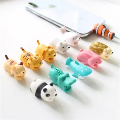 Cábla Doll Ainmhithe gleoite Cosantóir Greamaithe Eagraí Coinín Cartúin Winder Cat Madraí Frithbhriseadh Silicone Do Iphone11PRO XS