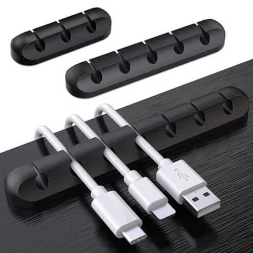 Silikonowy organizer do kabli USB Zwijacz do kabli Klipsy do uporządkowania pulpitu Uchwyt na kable do myszy, słuchawek, organizera na przewody