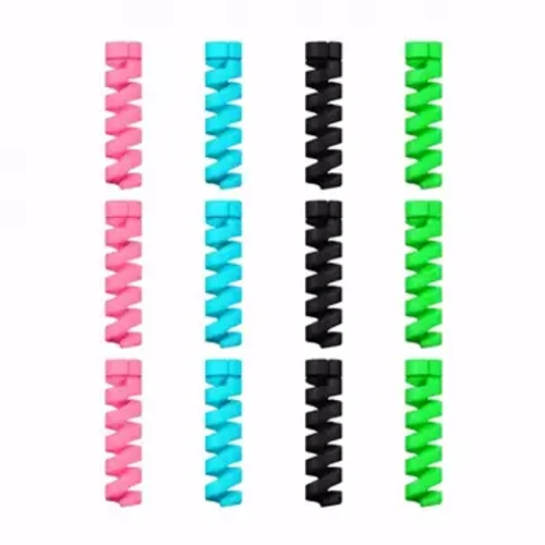 1PC Cable Protector Universal Silicone Data Cable Spiral Winder Wire Cord Cover Ikhava Ye-Iphone I-USB Charger Cable Cord