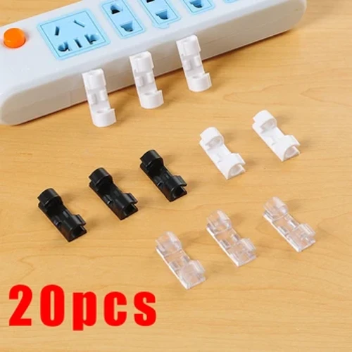 5/20 Pcs Cable Clips Organizer Drop Wire Holder Pamamahala ng Cord Self-Adhesive Cable Manager Fixed Clamp Wire Winder