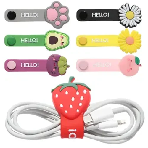 Cute Data Cable Winder Headphone Ukushaja Ikhebula Isitoreji Inhlangano Ikhebula Umvikeli Isithelo Imbali Ikhebula I-Winder Cable Umhleli