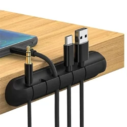Organizador de cabos Gerenciamento de fio Holdador de fio Flipe de cabo USB flexível Tidy Silicone para protetor de fone de ouvido com teclado de mouse