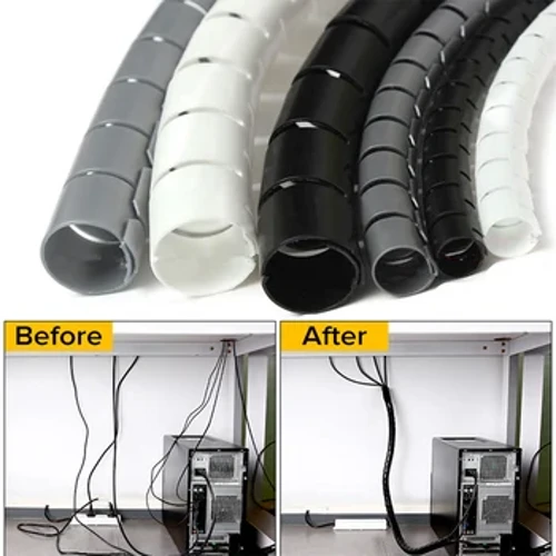 1.5/2m 10/16mm elastyczny spiralny organizer do kabli rura do przechowywania przewód Protector zarządzanie oplot na kable biurko Tidy akcesoria do kabli