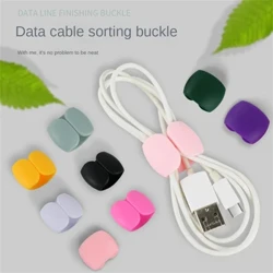 Cable Winder Fashion Simple Round Clip USB Charger Holder Desk Tidy Organiser Wire Cord Lead for Desktop Cable Fixed