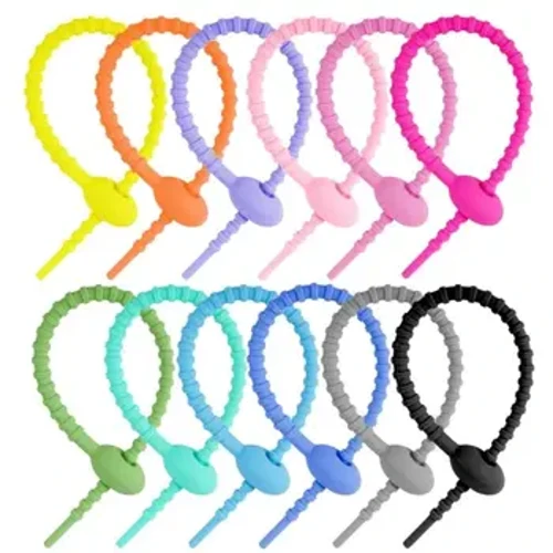 10 Pz/set Girino A Forma di Cavo Avvolgitore Del Nastro Del Silicone FAI DA TE Portachiavi Pendenti con gemme e perle per il Cavo di Ricarica del Trasduttore Auricolare Linea Tie Strap Organizer