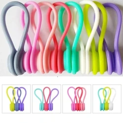 Silicôn Magnet Coil Earphone Cebl Weindiwr Headset Math Bobbin Winder Hubs Cord Holder Cable Wire Trefnydd ar gyfer xiaomi iPhone