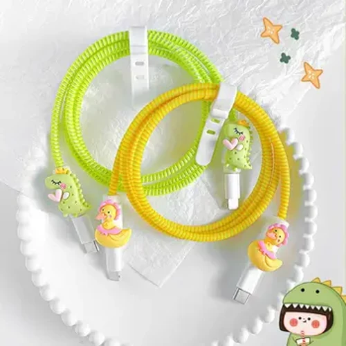 Pelindung Kabel USB Pelindung Kabel Data Line Pelindung Case Pelindung Kabel Winder Penutup untuk iPhone Android Kabel Pengisian