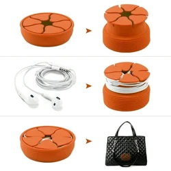 Silikon Kabel Organizer untuk Earphone Kabel Digital Portabel Warna-warni Mini Earphone Pemegang Mangkuk Bentuk Kabel Winder Kabel Winder