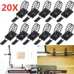 5/10/20PCS USB Cable Organizer Clip per cavi autoadesivi Supporto per cavo di gestione regolabile da tavolo per avvolgitore per filo di casa auto