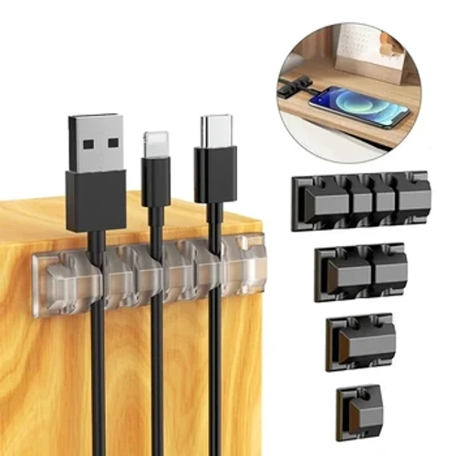 Pemegang Kabel Kabel Organizer Silikon Manajemen Kabel USB Winder Desktop Rapi Kabel Klip untuk Mouse Headphone Wire Organizer
