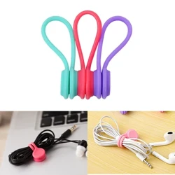 Silikon Magnetik Kabel Winder Organizer untuk Earphone Kabel Data Lucu Multifungsi Magnet Earphone Penyimpanan Pemegang Klip