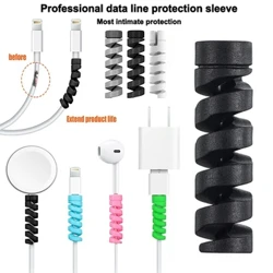Kabelbeskytter silikon Bobbin Winder Wire Protector for iPhone USB -lader ledning Kabelbeskyttelsesdeksel Kabel Winder Clip