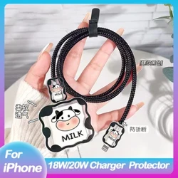 Dejlig Ko Pandora Kabel Oplader Beskyttelse Winder Protector Til iphone 20W Original Adapter Til Apple 11 Pro Max 12 13 14