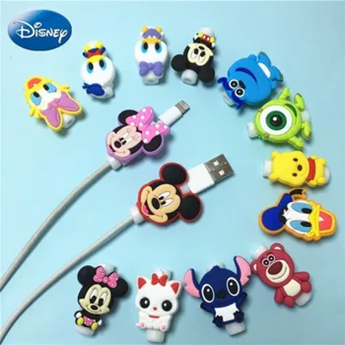1pcs Disney USB Cable Protector Data Line Corda Protector Cábla Cosanta Clúdach Winder Cábla Do iPhone Android Muirearú Cábla