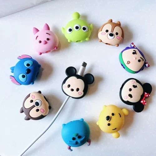 Cute Cartoon Cable Protector Ikhebula Winder Wire Umhleli Isilondolozi Isibambi Sedatha Ikhebula Lefoni Intambo Yokuvikela Izesekeli ze-iPhone