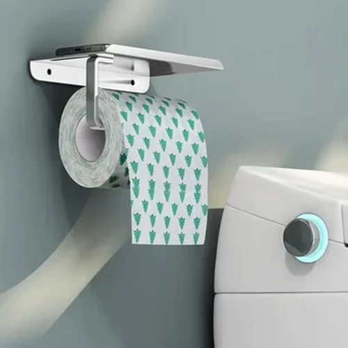 Aluminiumslegering Toiletpapirholder Tissue Stativ Badeværelses Tissue Holder til Badeværelse Opbevaring Hylde Badeværelsestilbehør