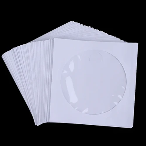 10/50 STK Hvid 12,5*12,5 cm CD DVD Disc Papirhylstre Konvolutter Opbevaring Klar vindueskasse Flap Hvid foldet papirpose CD-hylstre