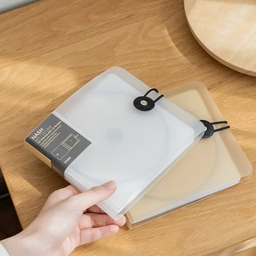 Capa de plástico para cd, cor transparente, suporte para dvd, carteira, saco de armazenamento, organizador, caixa de cd, dvd, álbum, capa com fivela