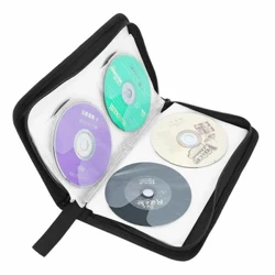 Porta CD DVD con cerniera portatile da 80 pezzi Custodia per CD/DVD Custodia da trasporto Borsa Custodia antipolvere Borsa per DVD VCD Organizzatore portafoglio