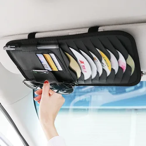 Bil CD DVD Holder Taske Disc PU Læder Opbevaringsetui Solbriller Organizer Solskærm Solskærm Solskærm ærmer tegnebogsclips