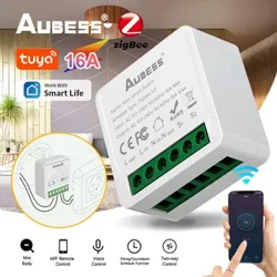 Паметен прекинувач за WiFi Tuya ZigBee со монитор за напојување 16A DIY-реле за контрола на гласот Паметни комплети за автоматизација на домот за Alexa Google Alice