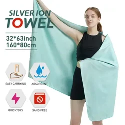 I-Microfiber Quick Dry Gym Towel Isiliva I-ION Iphunga I-Fibre Engenaphunga Eyomisa Ngokushesha Igiya Lokujima Lomzimba Lokusebenza Ngokuphuma (M1)