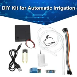 Automatisches Bewässerungsmodul DIY-Kit Bodenfeuchtigkeitserkennungssensorsonde Automatisches Wasserpumpenset mit 50-cm-Schlauch für Arduino