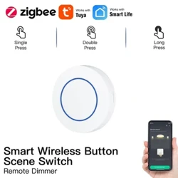 Tuya-interruptor inteligente Zigbee, botón de escena, control remoto inalámbrico, llave de encendido y apagado, interruptor de escenario de automatización de vida inteligente