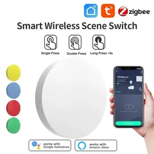 Tuya Zigbee Smart Wireless Scene Button Switch Remoter Propojení více scén Podpora Alexa Goolge Home Voice Assitant