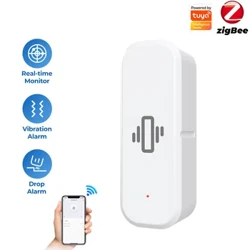 Tuya ZigBee ჭკვიანი ვიბრაციის სენსორი კარის ფანჯრის გატეხვის ქურდობის გამოვლენა ჭკვიანი სახლის უსაფრთხოების სიგნალიზაცია Smart Life APP Control