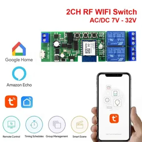 Tuya Smart WiFi Switch voor het verlichten van RF 433MHz draadloze schakelaar Smart Life App Voice Control Work With Alexa Google Home Alice