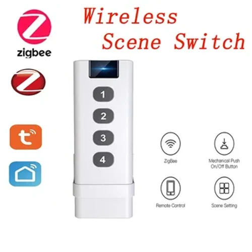 Τηλεχειριστήριο σεναρίου Tuya ZigBee Smart Wireless Scene Switch Remote Portable Home Automation Σενάριο με την Alexa Google