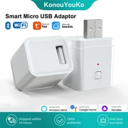 Tuya Smart Home Micro USB อะแดปเตอร์สมาร์ทปลั๊กชาร์จโทรศัพท์มือถือ 5V WiFi Mini USB Power Adapter ทำงานร่วมกับ Alexa Google Alice
