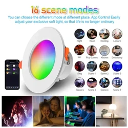 WiFi Nutikas elu allvalgusti hämardav ümmargune kohtvalgusti 10W RGB värvimuutev soe jahe valgus tugi Tuya/Google Home/IFTTT