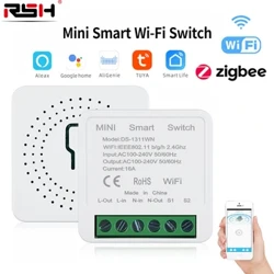 Wifi Smart Switch მხარდაჭერილია ორმხრივი კონტროლის ტაიმერი უსადენო გადამრთველები Smart Home Automation მუშაობა Tuya Alexa Google Home 16A MINI-ით