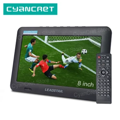 LEADSTAR D8 bærbart tv 8 tommer DVB-T2 ATSC ISDB-T TDT Digital og analog mini-tv til små biler USB TF MP4 H.265 AC3