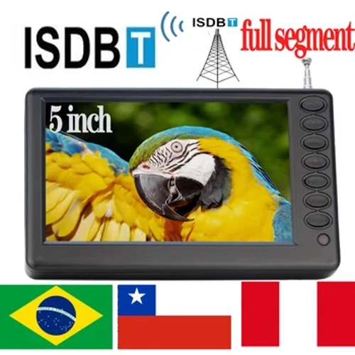 LEADSTAR D5 Ladattava 5 tuuman ISDB T DVB T2 ATSC Kannettava Mini-digitaalitelevisio täyden segmentin dekooderilla, akkutaskutelevisio Isdbt D5